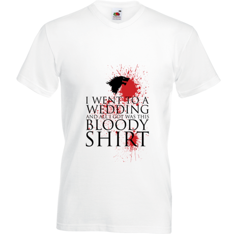 Koszulka w serek „Red Wedding, All I Got Was a Bloody Shirt”