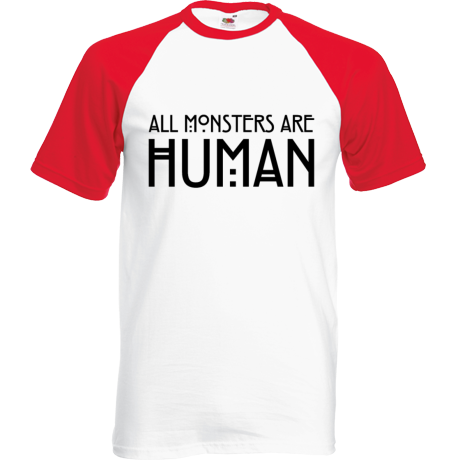 Koszulka bejsbolówka „All Monsters Are Human”
