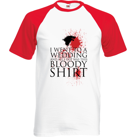 Koszulka bejsbolówka „Red Wedding, All I Got Was a Bloody Shirt”