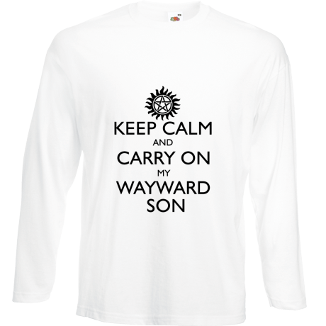 Koszulka z długim rękawem „Keep Calm and Carry On My Wayward Son”