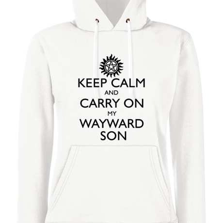 Bluza damska z kapturem „Keep Calm and Carry On My Wayward Son”