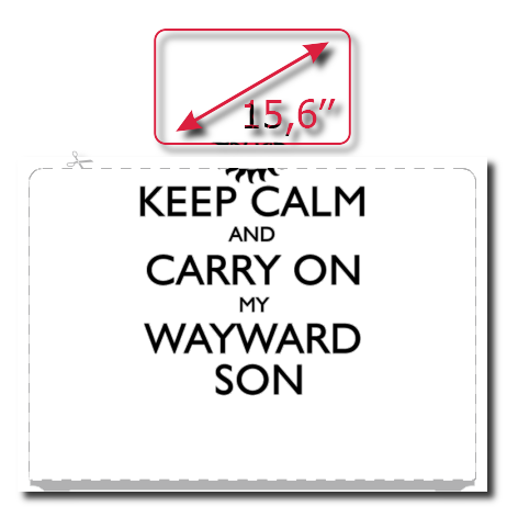 Naklejka na laptop „Keep Calm and Carry On My Wayward Son”