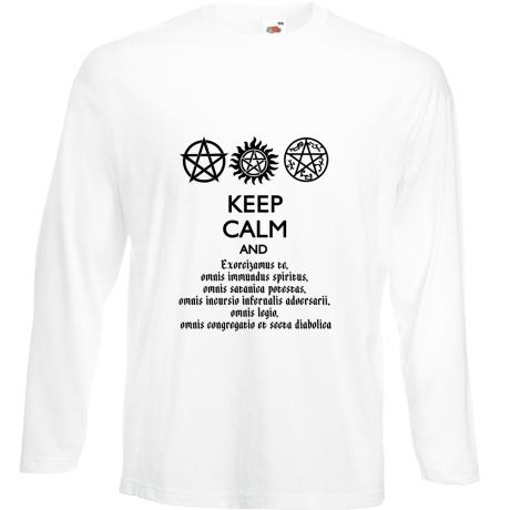 Koszulka z długim rękawem „Keep Calm and Exorcizamus”