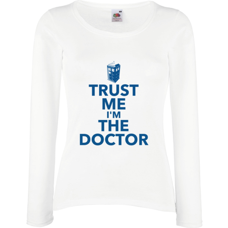 Koszulka damska z długim rękawem „Trust Me I’m The Doctor”