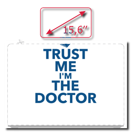 Naklejka na laptop „Trust Me I’m The Doctor”