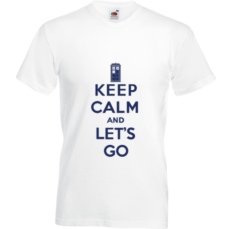 Koszulka w serek „Keep Calm and Let’s Go”