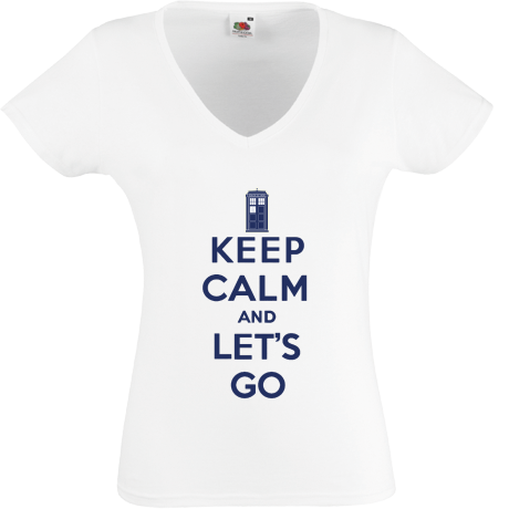 Koszulka damska w serek „Keep Calm and Let’s Go”