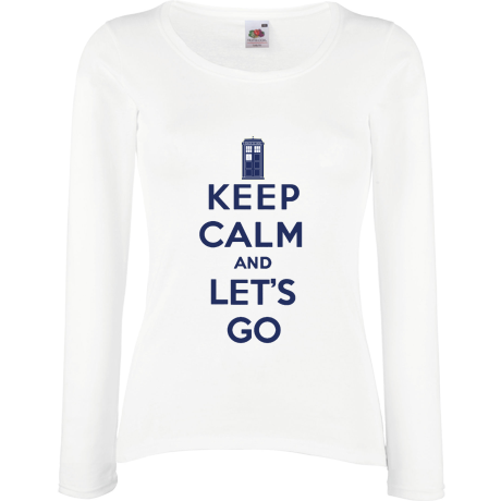 Koszulka damska z długim rękawem „Keep Calm and Let’s Go”