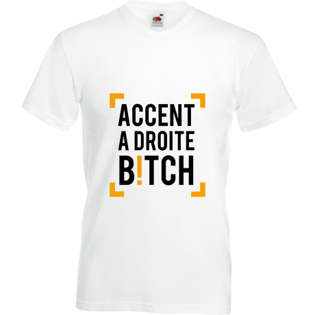 Koszulka w serek „Accent A Droite Bitch”