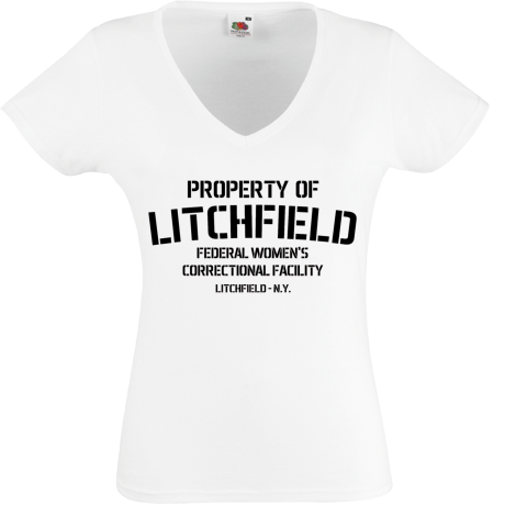Koszulka damska w serek „Property Of Litchfield”