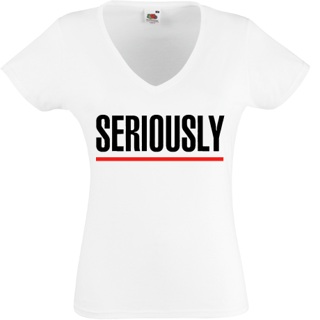 Koszulka damska w serek „Seriously”