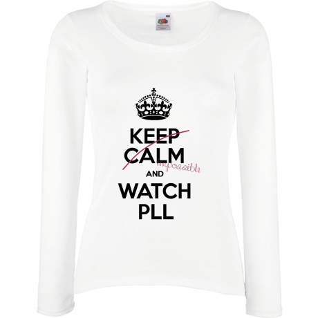 Koszulka damska z długim rękawem „Keep Calm and Watch PLL”