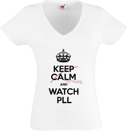 Koszulka damska w serek „Keep Calm and Watch PLL”