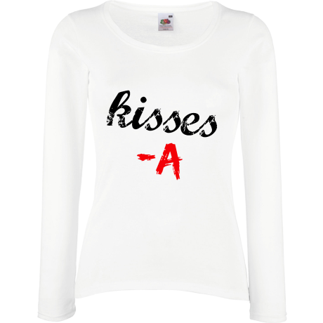Koszulka damska z długim rękawem „Kisses A”