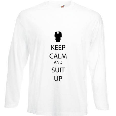 Koszulka z długim rękawem „Keep Calm and Suit Up”