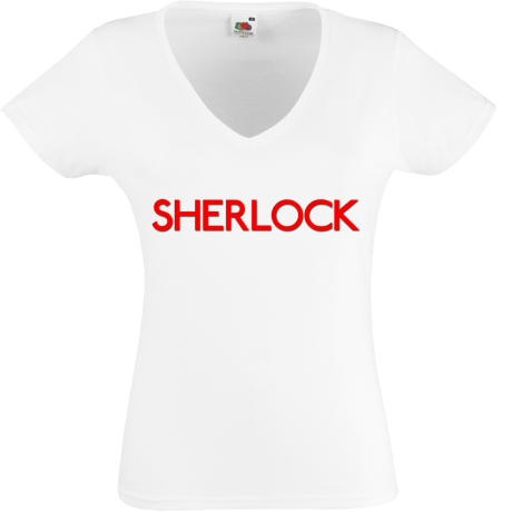 Koszulka damska w serek „Sherlock Logo”
