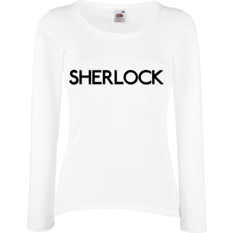 Koszulka damska z długim rękawem „Sherlock Logo 2”
