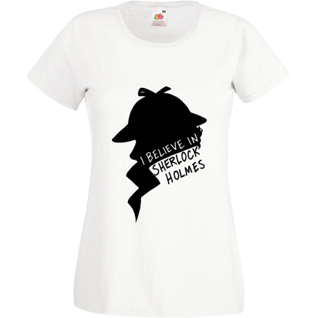 Koszulka damska „I Believe in Sherlock Holmes”