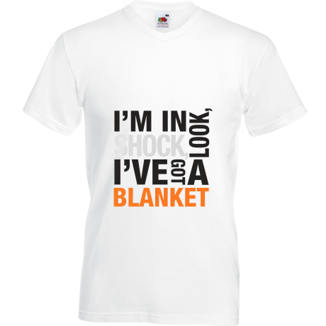 Koszulka w serek „I’m In Shock Look I’ve Got A Blanket”