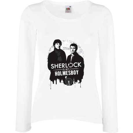 Koszulka damska z długim rękawem „Sherlock is My Holmesboy”