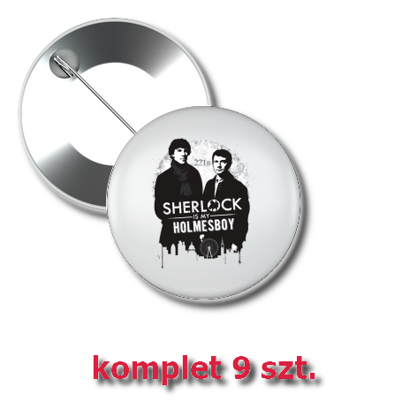 Przypinka „Sherlock is My Holmesboy”