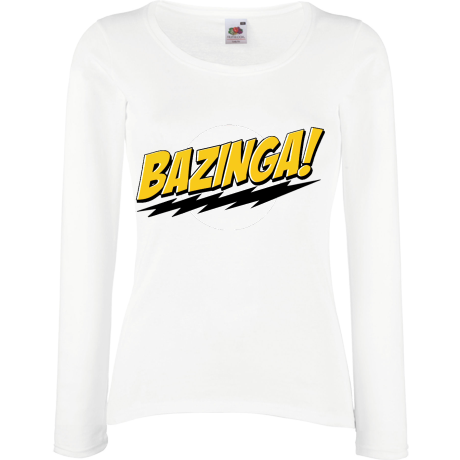 Koszulka damska z długim rękawem „Bazinga!”