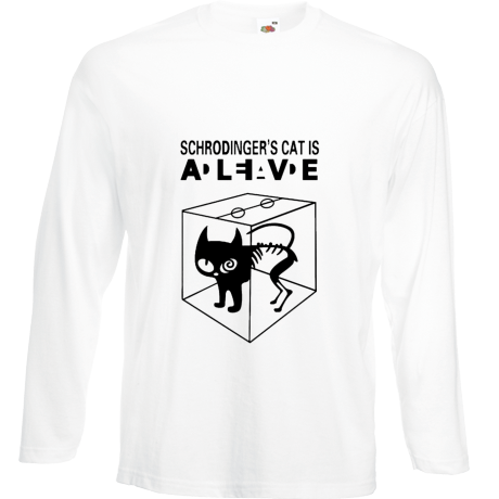 Koszulka z długim rękawem „Schrodinger’s Cat Is Alive”