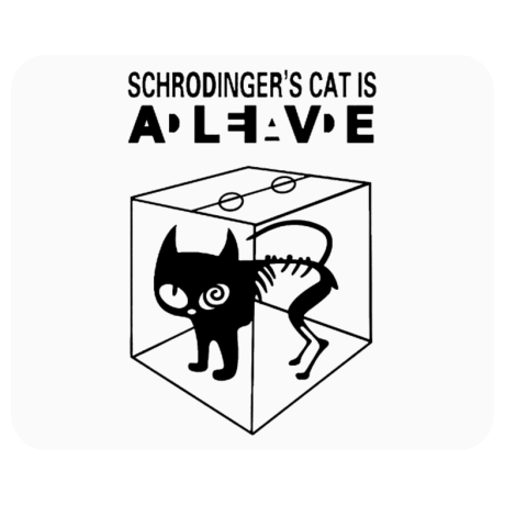 Podkładka pod mysz „Schrodinger’s Cat Is Alive”