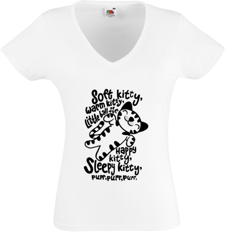Koszulka damska w serek „Soft Kitty”