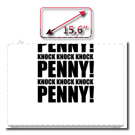 Naklejka na laptop „Knock Knock Knock Penny”