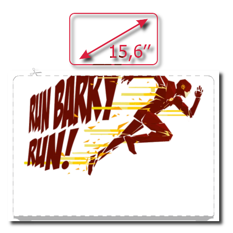 Naklejka na laptop „Run Barry Run”