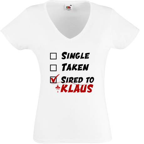 Koszulka damska w serek „Sired to Klaus”