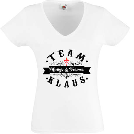 Koszulka damska w serek „Team Klaus”