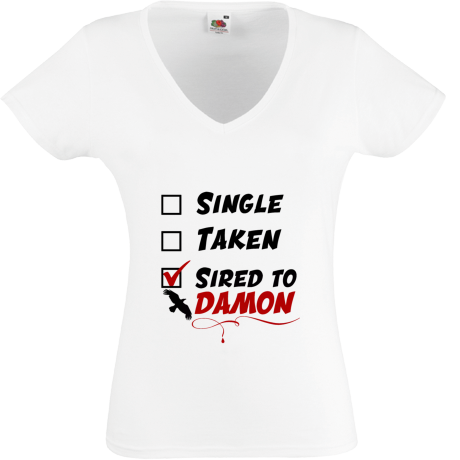 Koszulka damska w serek „Sired to Damon”