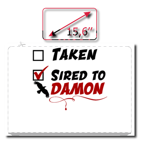 Naklejka na laptop „Sired to Damon”
