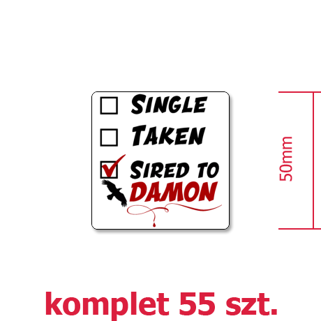Wlepka „Sired to Damon”
