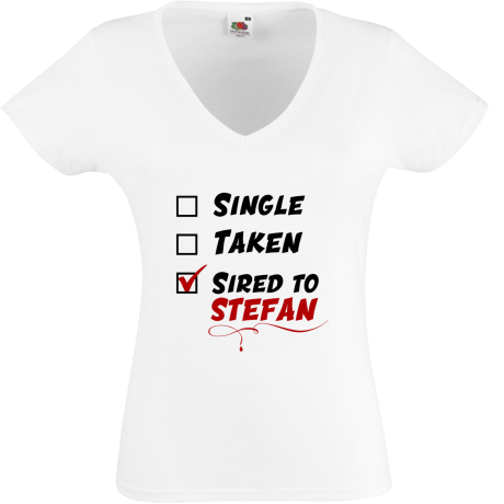 Koszulka damska w serek „Sired to Stefan”