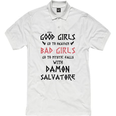 Polo damskie „Bad Girls Go to Mystic Falls with Damon”