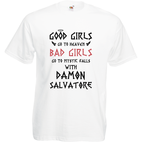 Koszulka „Bad Girls Go to Mystic Falls with Damon”