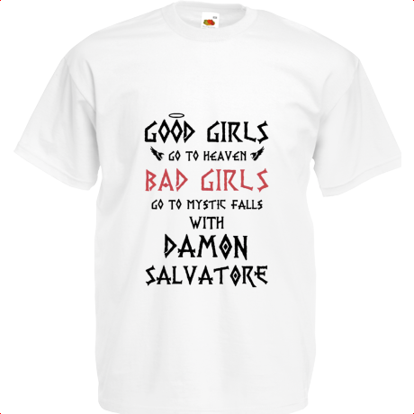 Koszulka dziecięca „Bad Girls Go to Mystic Falls with Damon”