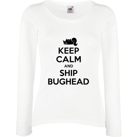 Koszulka damska z długim rękawem „Keep Calm and Ship Bughead”