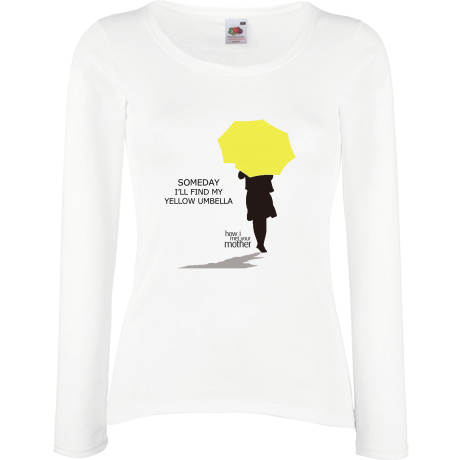 Koszulka damska z długim rękawem „Someday I’ll Find My Yellow Umbrella”