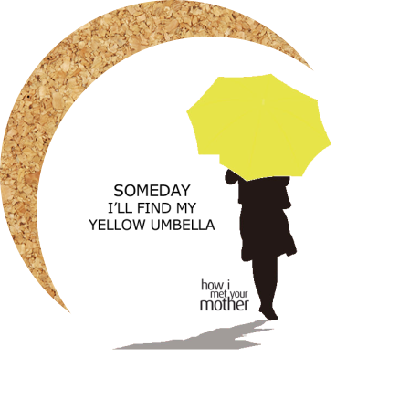 Podkładka pod kubek „Someday I’ll Find My Yellow Umbrella”