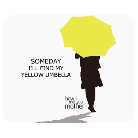 Podkładka pod mysz „Someday I’ll Find My Yellow Umbrella”