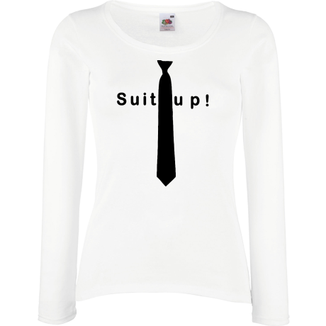 Koszulka damska z długim rękawem „Suit Up!”