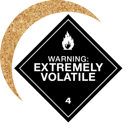 Podkładka pod kubek „Warning Extremely Volatile”