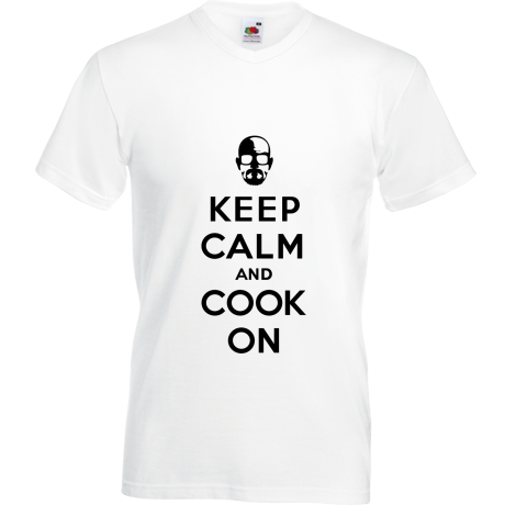 Koszulka w serek „Keep Calm and Cook On”