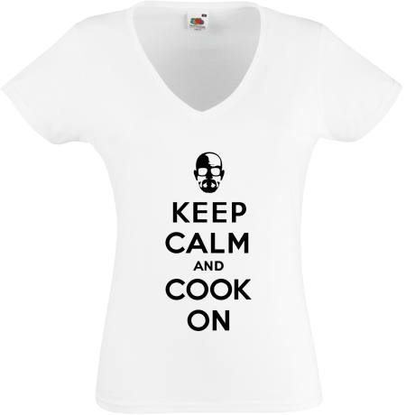 Koszulka damska w serek „Keep Calm and Cook On”