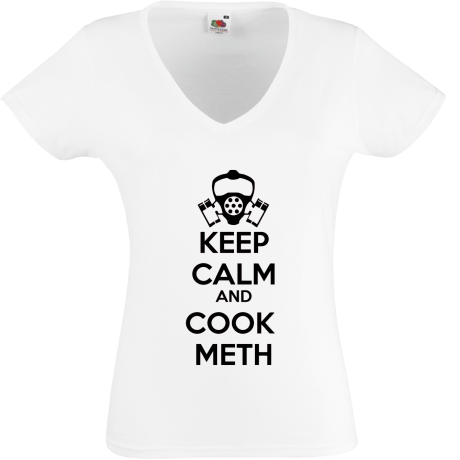 Koszulka damska w serek „Keep Calm And Cook Meth”