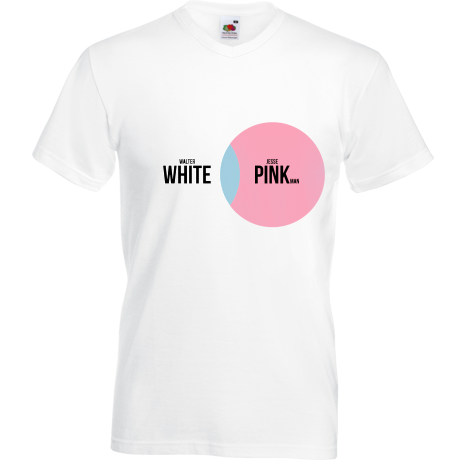 Koszulka w serek „White and Pink”